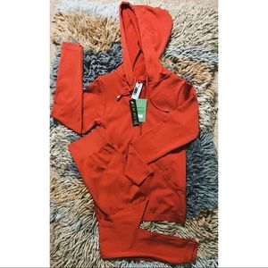 One Size Burnt Orange Legging & Hoodie Set